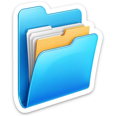 blue neon file folder sticker