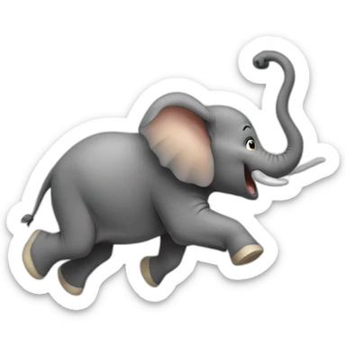 Elephant jumps sticker