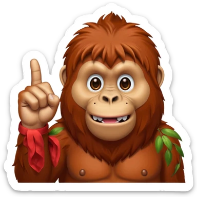 orangutan sticking up the middle finger sticker