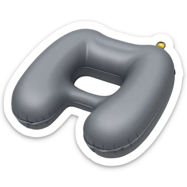 A compact inflatable travel pillow with a sleek surface and adjustable firmness. sticker