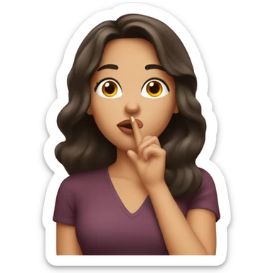 Brunette blowing a kiss sticker