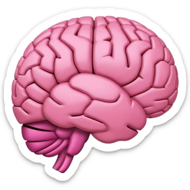 cerebro rosa normal minimalista e interrogación dentro sticker