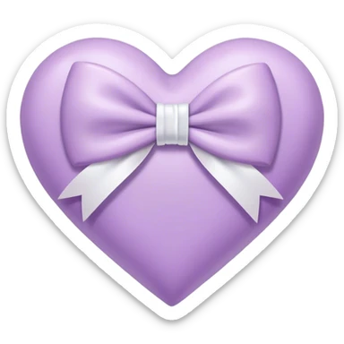 Lilac heart with a white bow sticker