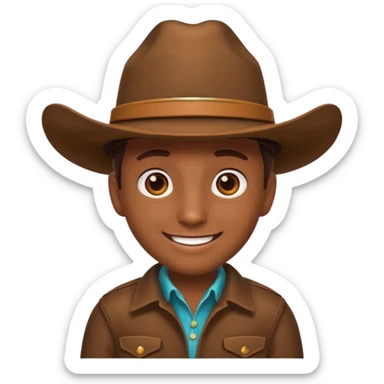 bug emoji with a brown cowboy hat in WhatsApp style sticker