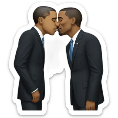 Obama kissing Kanye west sticker