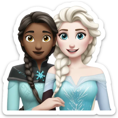 Elsa y Ana abrazando a Olaf sticker