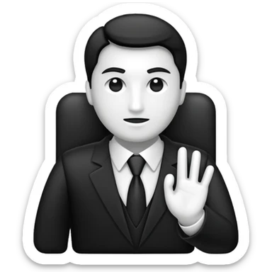 Administrator black shape S white glowing logo icon transparent background sticker