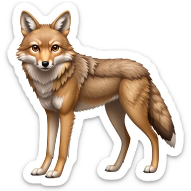 cinematic full body coyote, hyper-realistic sticker