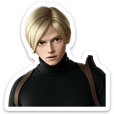 blonde girl in turtleneck sweater sticker