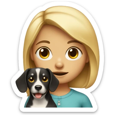 A creepy little girl with a dog sticker