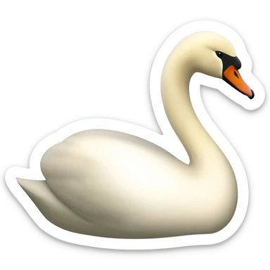 Swan facing right side sticker