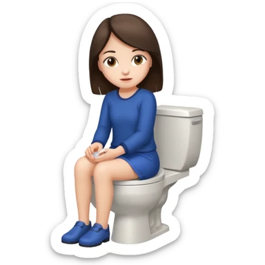 Brunette Girl on toilet sticker