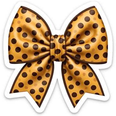 Brown cheetah print bow sticker