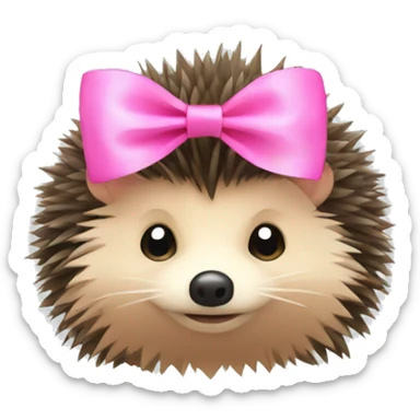 Hedgehog with pink bow sticker