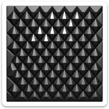 black wavy soundproofing panel with pyramid pattern sticker