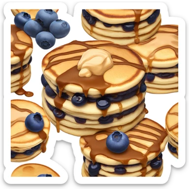Blueberry pancakes with peanut sticker
