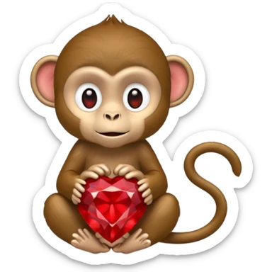 Abu monkey from Aladdin holding a red gem sticker
