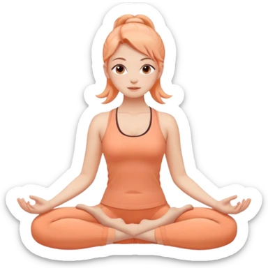 Girl in peach colored yoga outfit  sticker