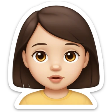 brunette toddler  sticker