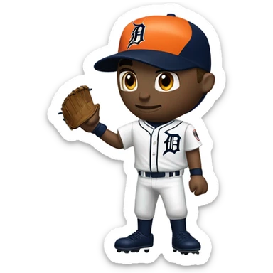 Detroit tigers baseball player sticker