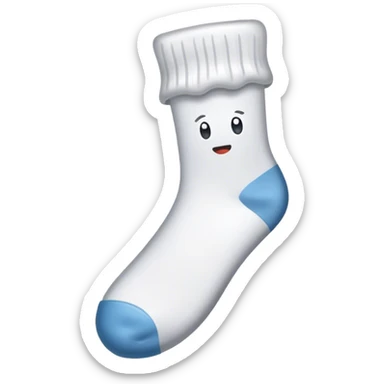 A wet and dirty white sock sticker