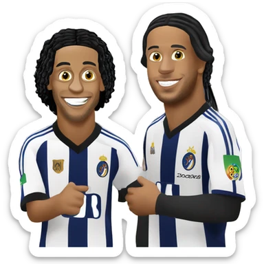 Ronaldinho with Quaresma sticker