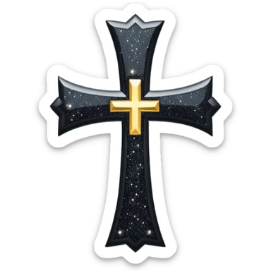  Glitter black cross sticker