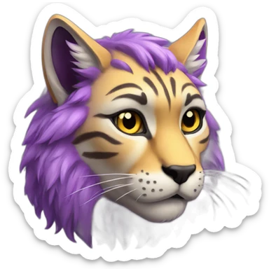 purple yellow lynx furry sticker