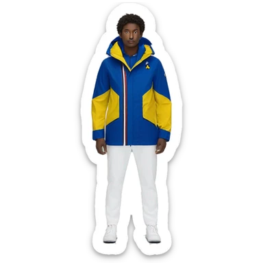 K-way jacket LE VRAI 3.0 CLAUDE Blue Royal Marine by itself  sticker