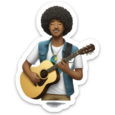 afro peruvian male who loves music sticker