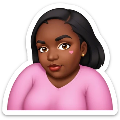 Girly fat she is Lovely and heart around her sticker