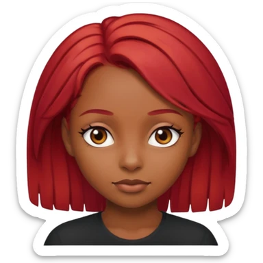 A black girl with red hair and dark brown eyes  sticker