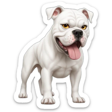 White American bulldog glaring with anger  sticker