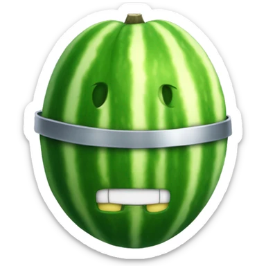 a ridiculous melon knight's head sticker