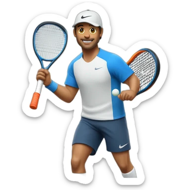 hombre de 40 años, con gorro de nike jugando al padel sticker