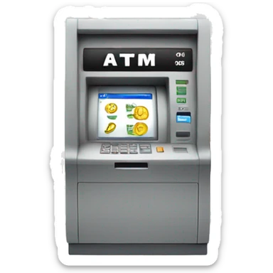 Create emoji with atm where the money is flying from and there is US30 on the screen sticker