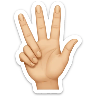 hand gesture representing the 'DEAL' hand sign, fingers forming the letters D, E, A, L, emoji style sticker