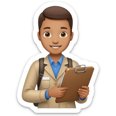 Student Leader + clipboard, Tour Group. sticker