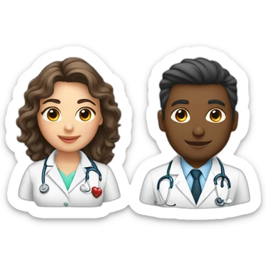 Young Neurologist and gynecologist in love sticker