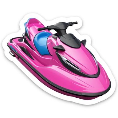 moto de agua rosada sticker