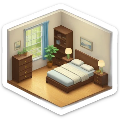 apartment interior isometric sticker