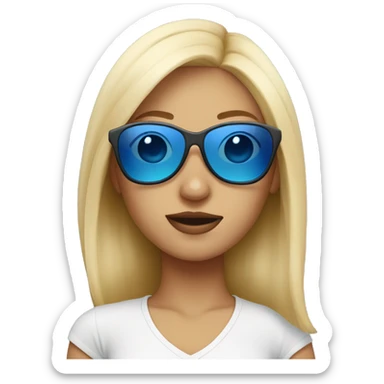 blondie girl with blue sunglasses sticker