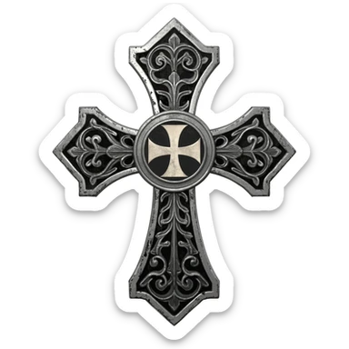 Silver Templar cross sticker