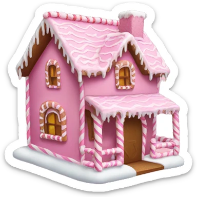 A pink gingerbread house sticker