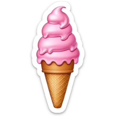 Pink ice cream sticker