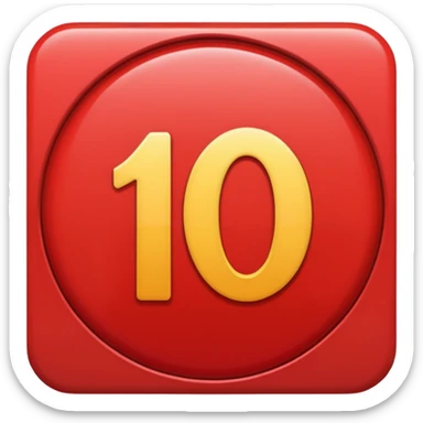 make a circle with a red number 10 in it, and make it red sticker
