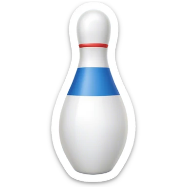Bowling pin, blue line and white sticker