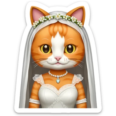 calico cat bride sticker