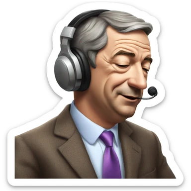 Nigel Farage listening to music with eyes closed  sticker