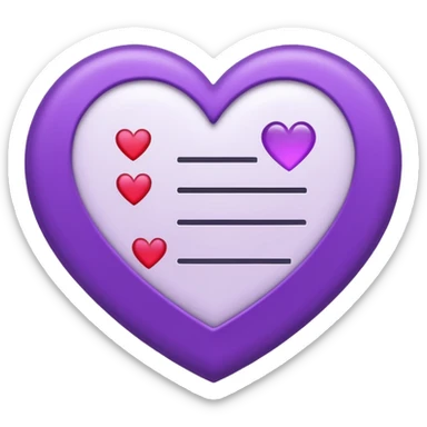 checklist purple heart emoji sticker